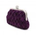 Evening Bag - Sophisticated Woven Satin Evening Clutch with Jeweled Ball Clasp - BG-AF12601PL
